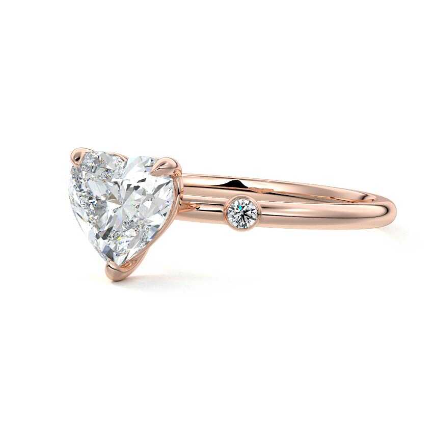 Eira - Heart Rose Gold Lab Grown Diamond Engagement Ring | Nura Lab