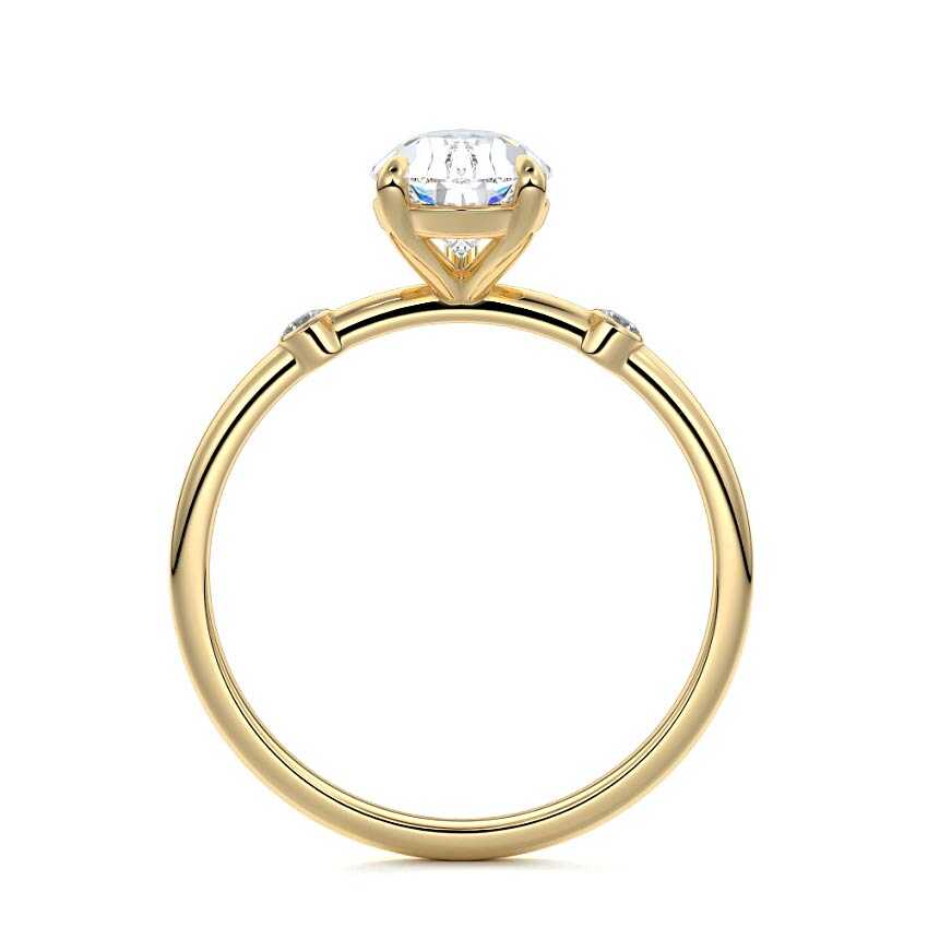 Eira - Pear Yellow Gold Engagement Ring Side View | Nura Lab