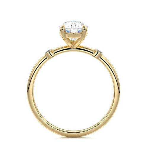 Eira - Pear Yellow Gold Engagement Ring Side View | Nura Lab