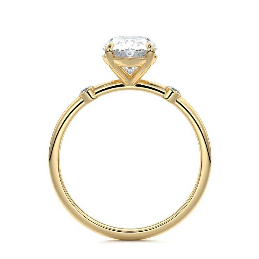 Eira - Oval Yellow Gold Engagement Ring Side View | Nura Lab