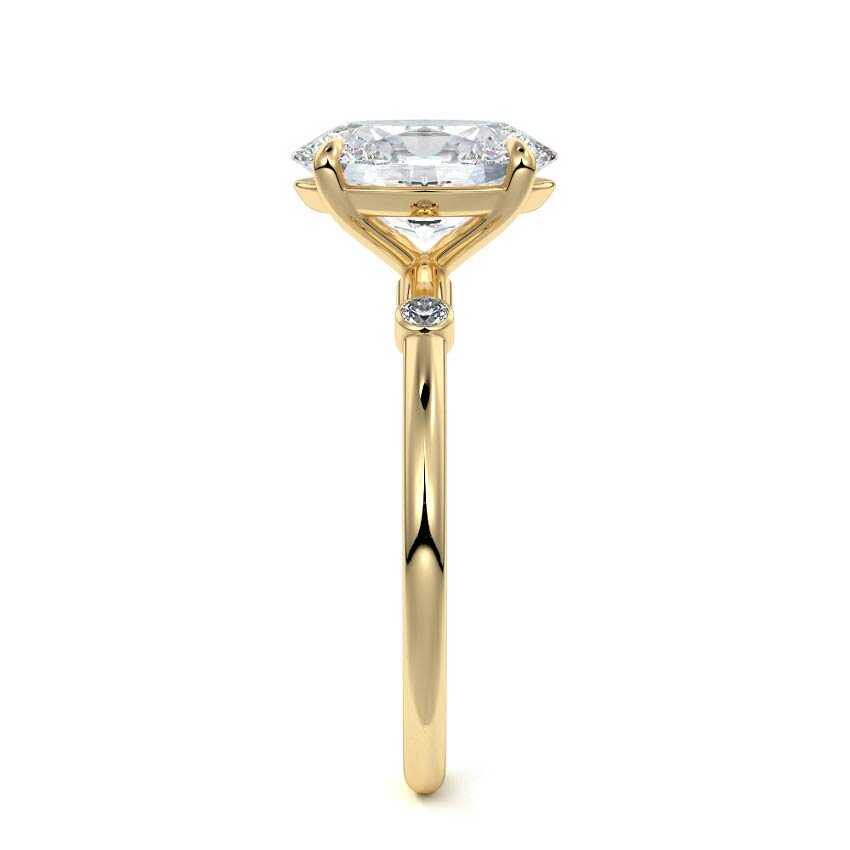 Eira - Oval Yellow Gold Engagement Ring Profile View | Nura Lab