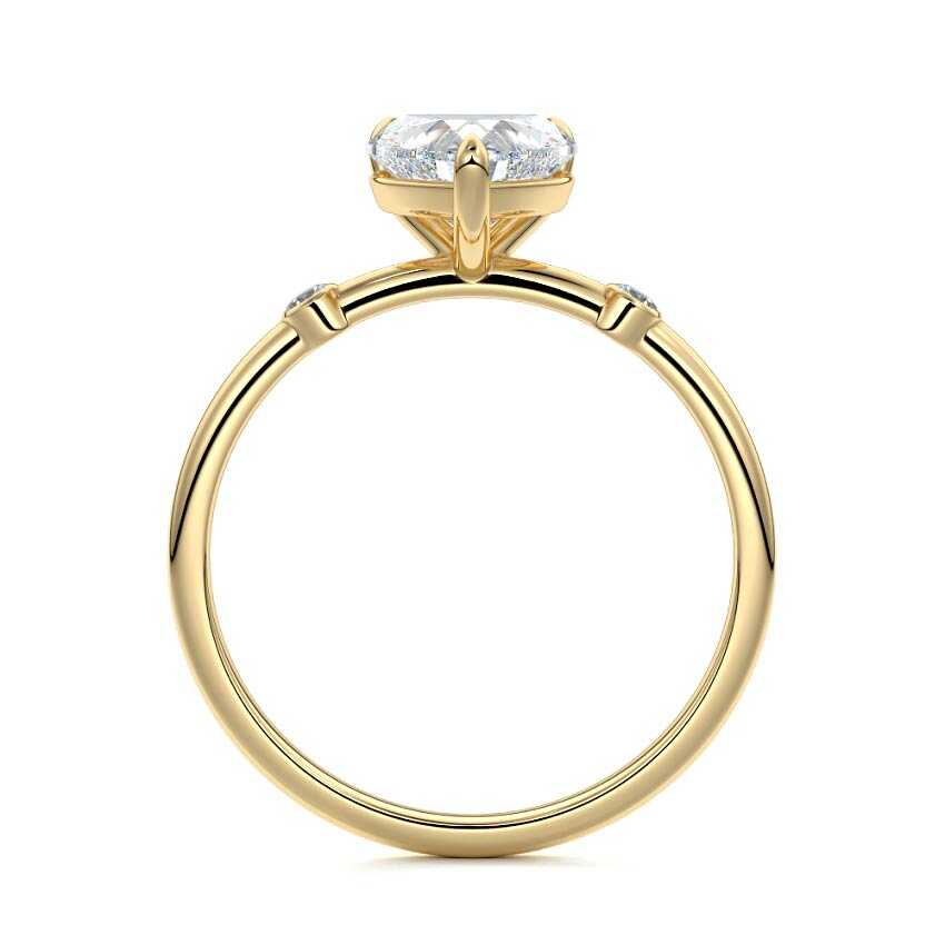 Eira - Heart Yellow Gold Engagement Ring Side View | Nura Lab
