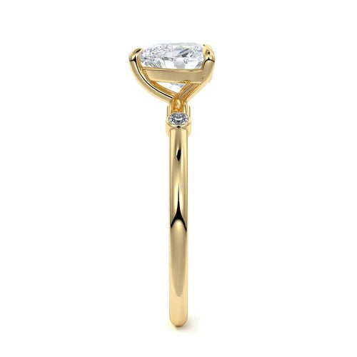 Eira - Heart Yellow Gold Engagement Ring Profile View | Nura Lab