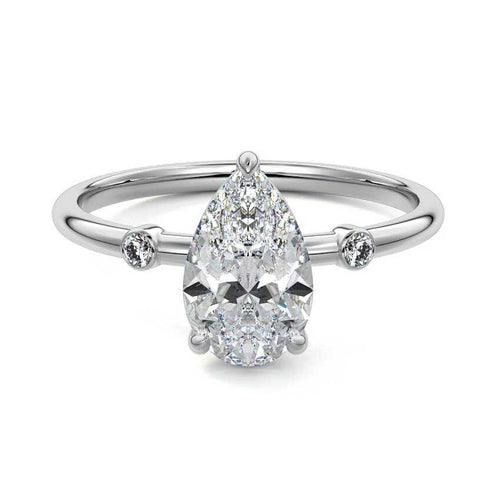 Eira - Pear White Gold Lab Grown Diamond Engagement Ring | Nura Lab