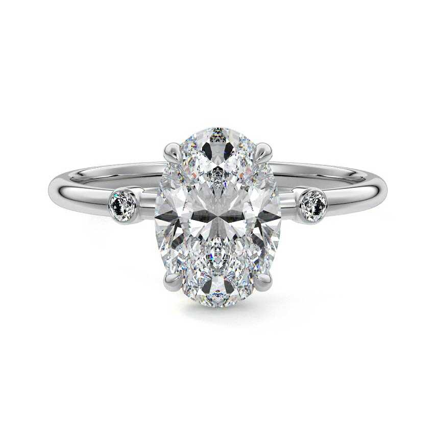 Eira - Oval White Gold Lab Grown Diamond Engagement Ring | Nura Lab