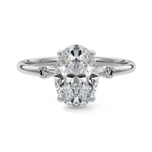Eira - Oval White Gold Lab Grown Diamond Engagement Ring | Nura Lab