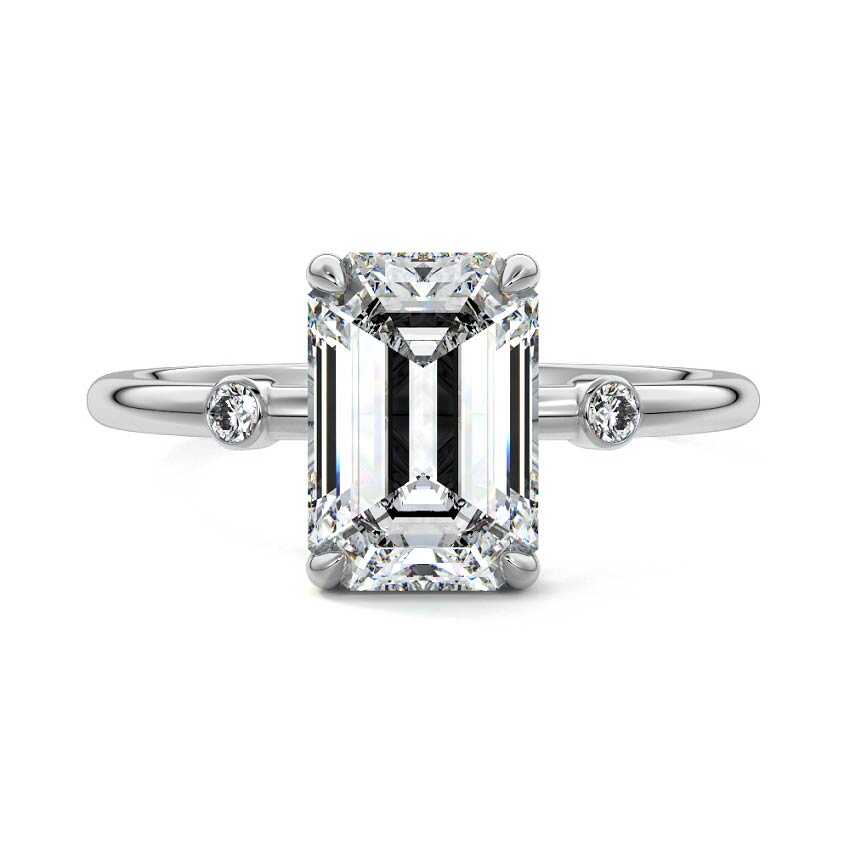 Eira - Emerald Cut White Gold Lab Grown Diamond Engagement Ring | Nura Lab
