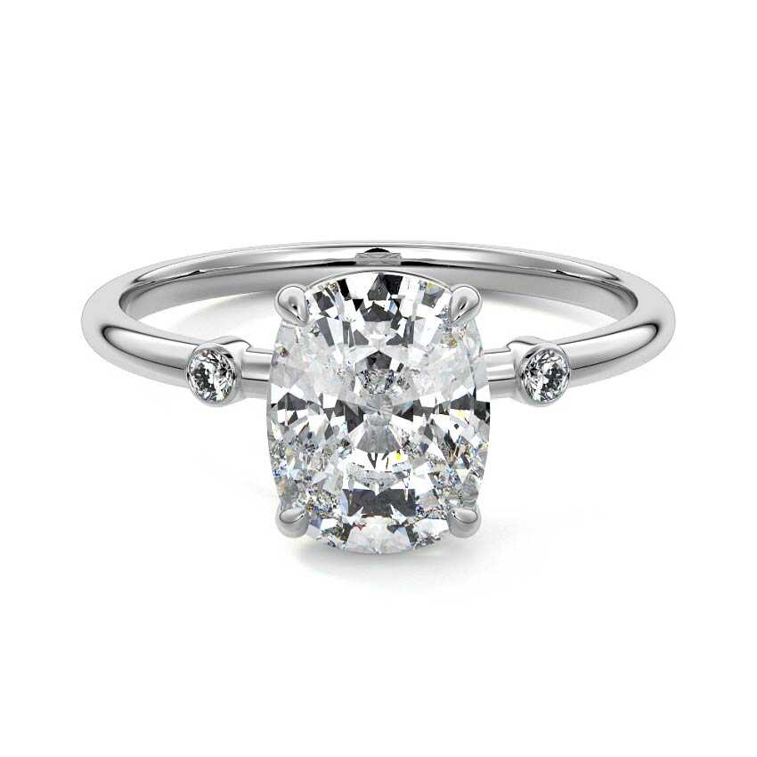 Eira - Cushion White Gold Lab Grown Diamond Engagement Ring | Nura Lab