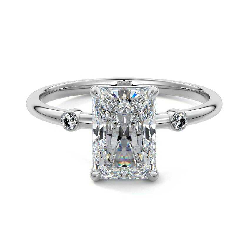 Eira - Radiant Platinum Lab Grown Diamond Engagement Ring | Nura Lab