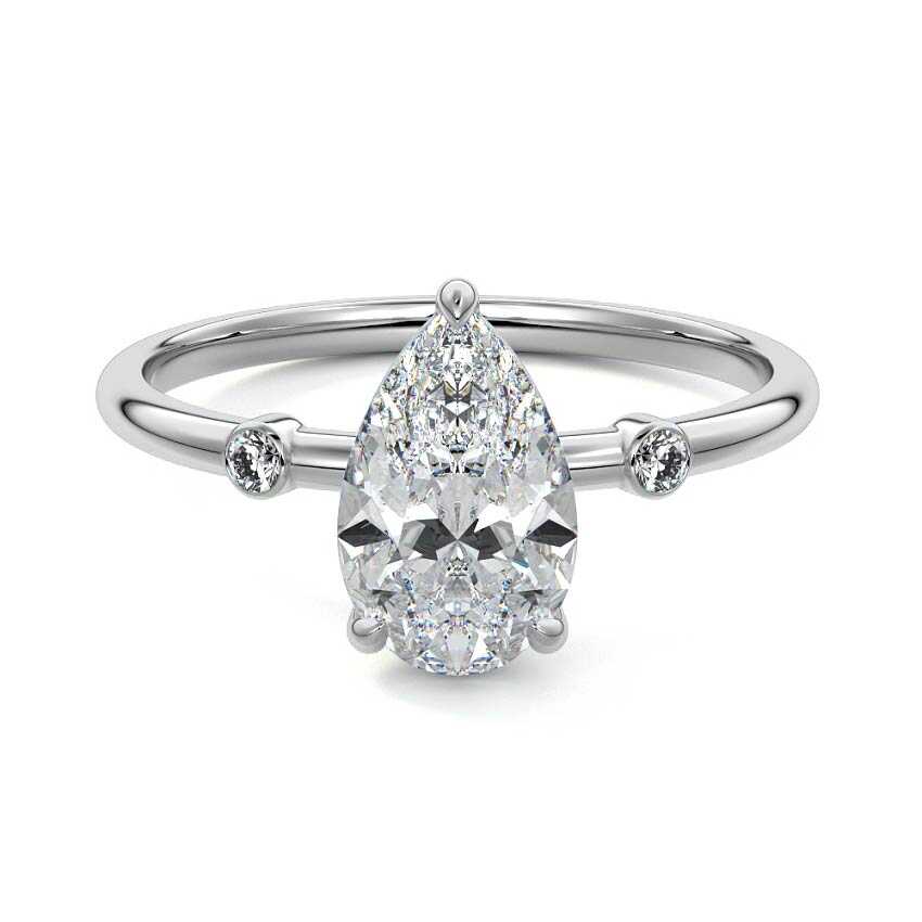 Eira - Pear Platinum Lab Grown Diamond Engagement Ring | Nura Lab