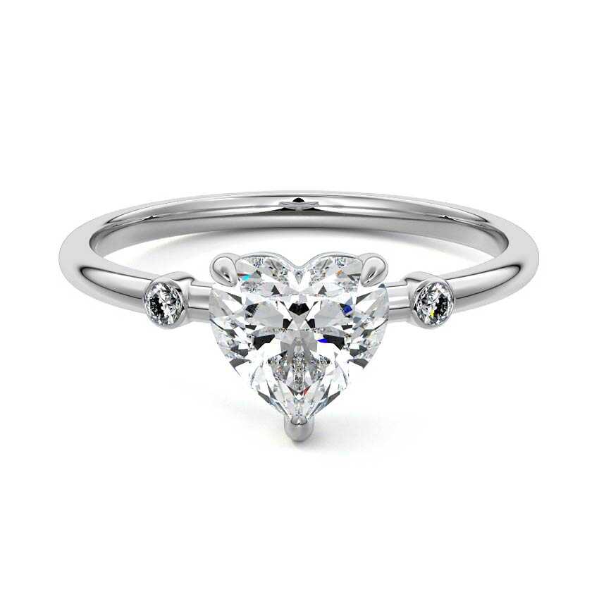 Eira - Heart Platinum Lab Grown Diamond Engagement Ring | Nura Lab