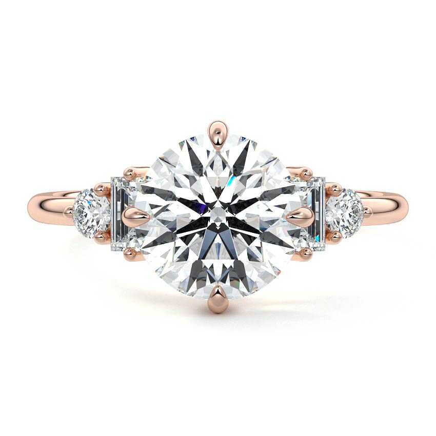 Esmeray - Round Rose Gold Lab Grown Diamond Engagement Ring | Nura Lab