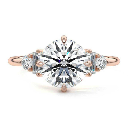 Esmeray - Round Rose Gold Lab Grown Diamond Engagement Ring | Nura Lab
