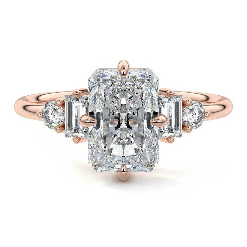 Esmeray - Radiant Rose Gold Lab Grown Diamond Engagement Ring | Nura Lab