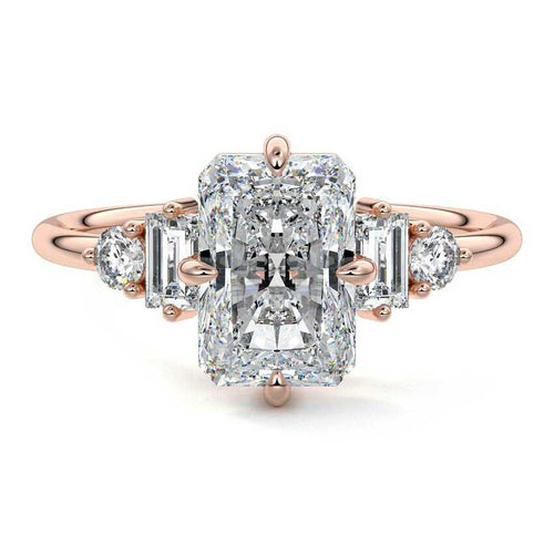 Esmeray - Radiant Rose Gold Lab Grown Diamond Engagement Ring | Nura Lab