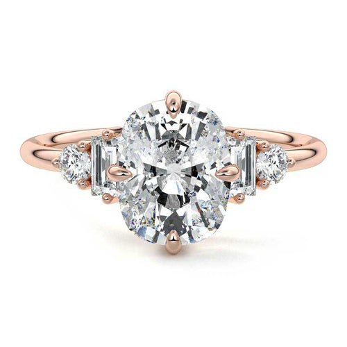 Esmeray - Cushion Rose Gold Lab Grown Diamond Engagement Ring | Nura Lab