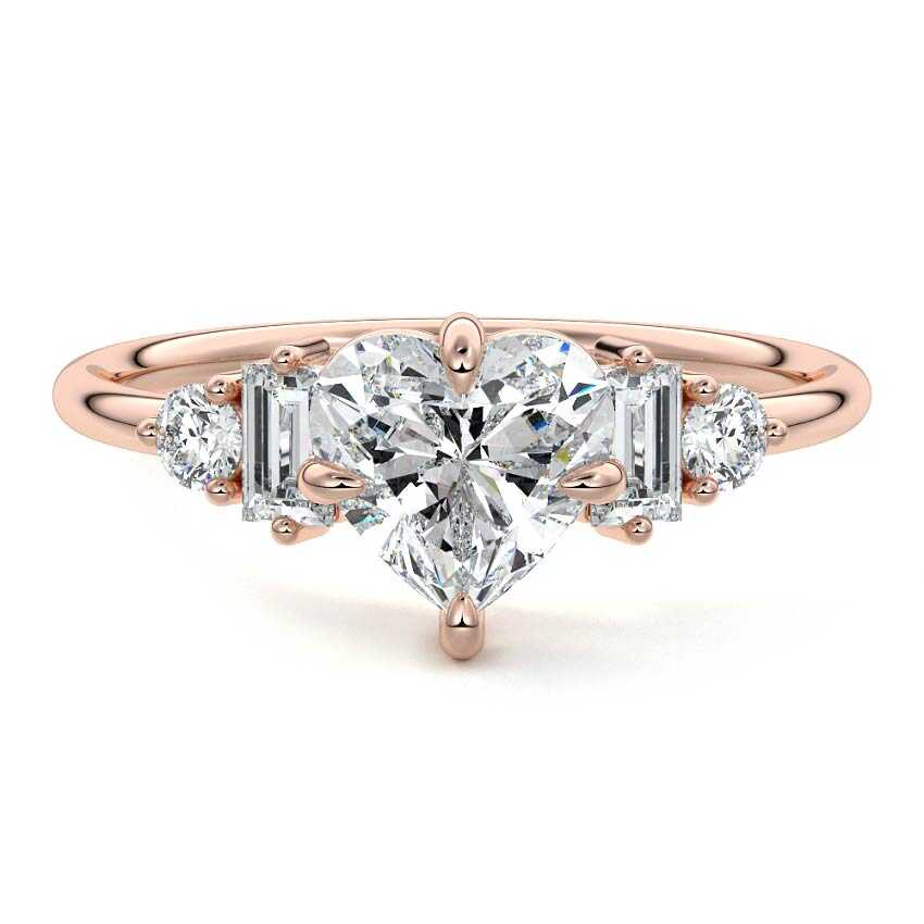 Esmeray - Heart Rose Gold Lab Grown Diamond Engagement Ring | Nura Lab