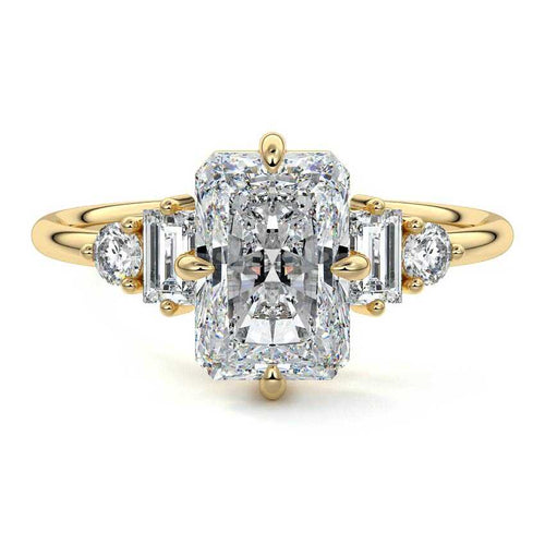 Esmeray - Radiant Yellow Gold Lab Grown Diamond Engagement Ring | Nura Lab
