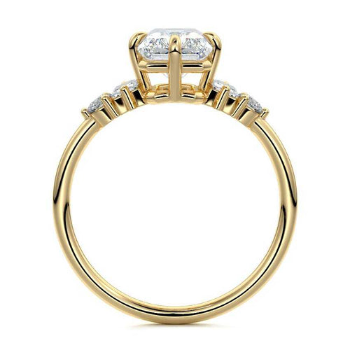 Esmeray radiant multi-stone lab grown diamond engagement ring in yellow gold