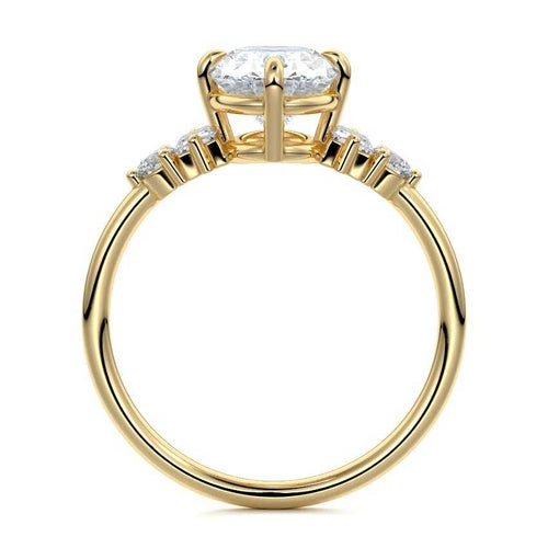 Esmeray - Oval Yellow Gold Engagement Ring Profile View | Nura Lab