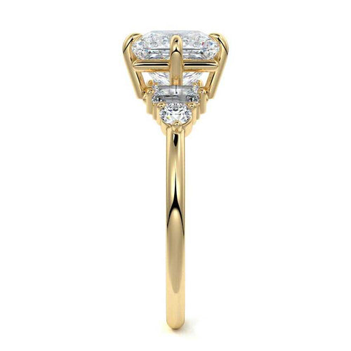 Esmeray princess multi-stone lab grown diamond engagement ring in yellow gold