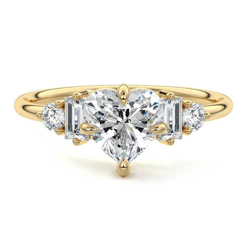Esmeray - Heart Yellow Gold Lab Grown Diamond Engagement Ring | Nura Lab