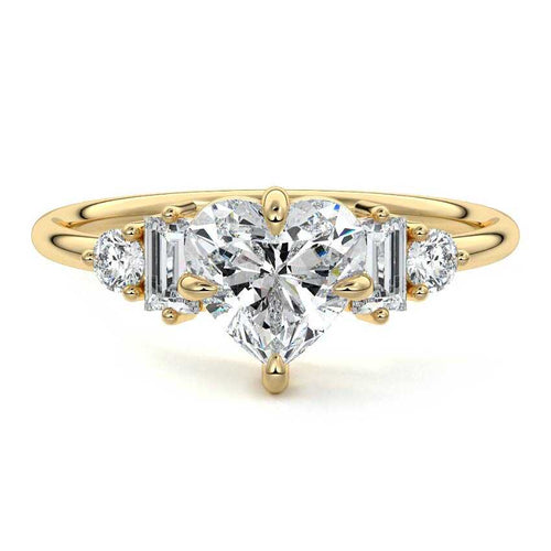 Esmeray - Heart Yellow Gold Lab Grown Diamond Engagement Ring | Nura Lab