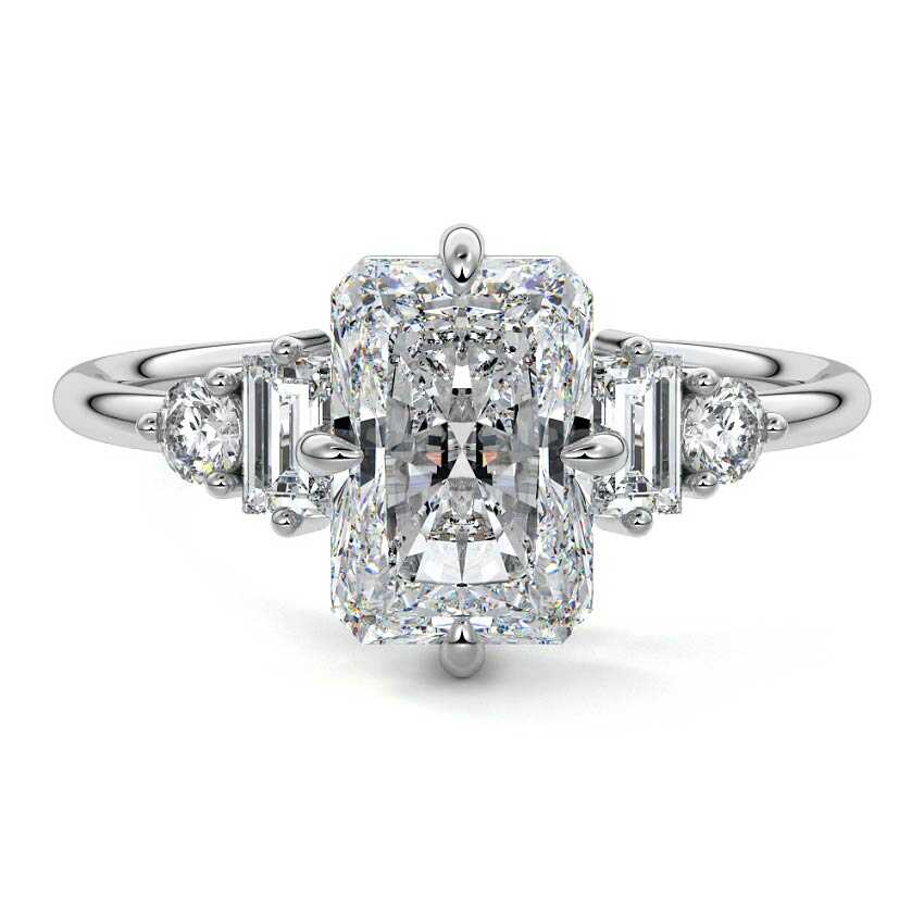 Esmeray - Radiant White Gold Lab Grown Diamond Engagement Ring | Nura Lab