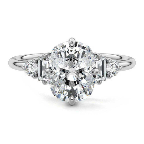 Esmeray - Cushion White Gold Lab Grown Diamond Engagement Ring | Nura Lab