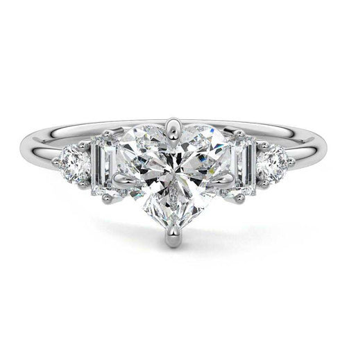 Esmeray - Heart White Gold Lab Grown Diamond Engagement Ring | Nura Lab