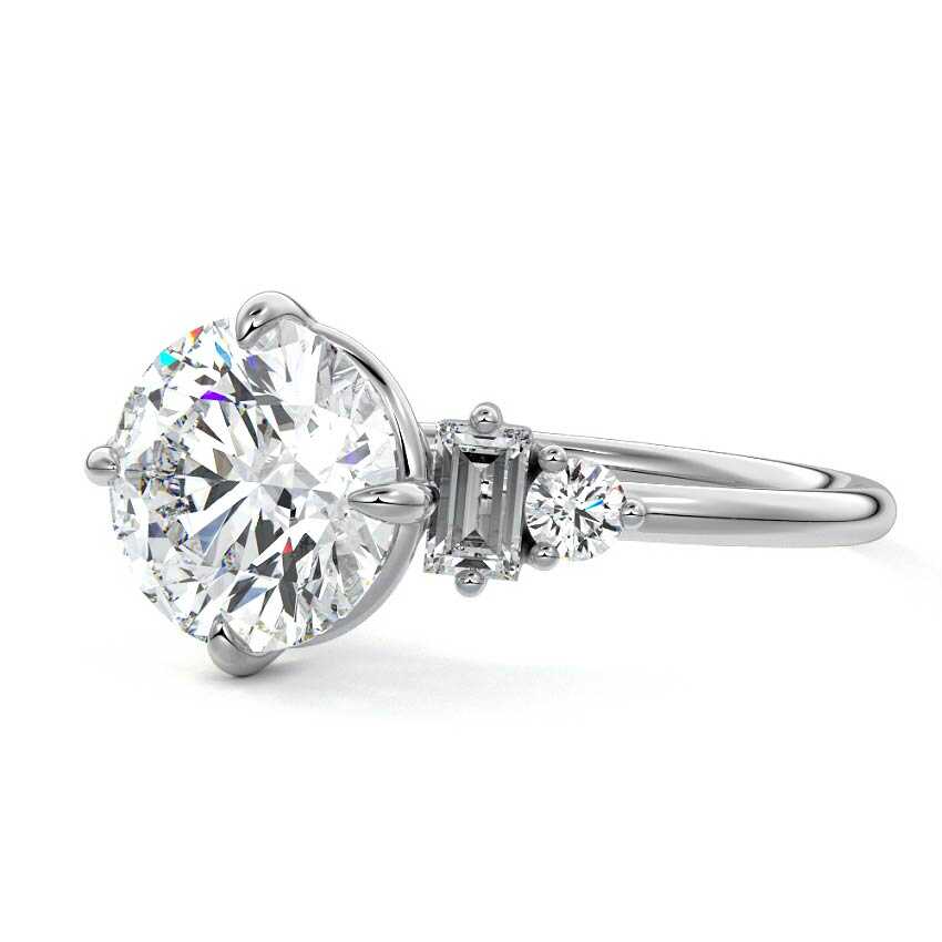 Esmeray - Round Platinum Lab Grown Diamond Engagement Ring | Nura Lab