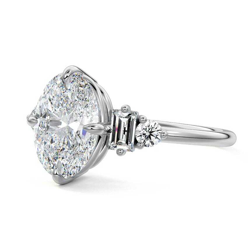 Esmeray - Oval Platinum Lab Grown Diamond Engagement Ring | Nura Lab