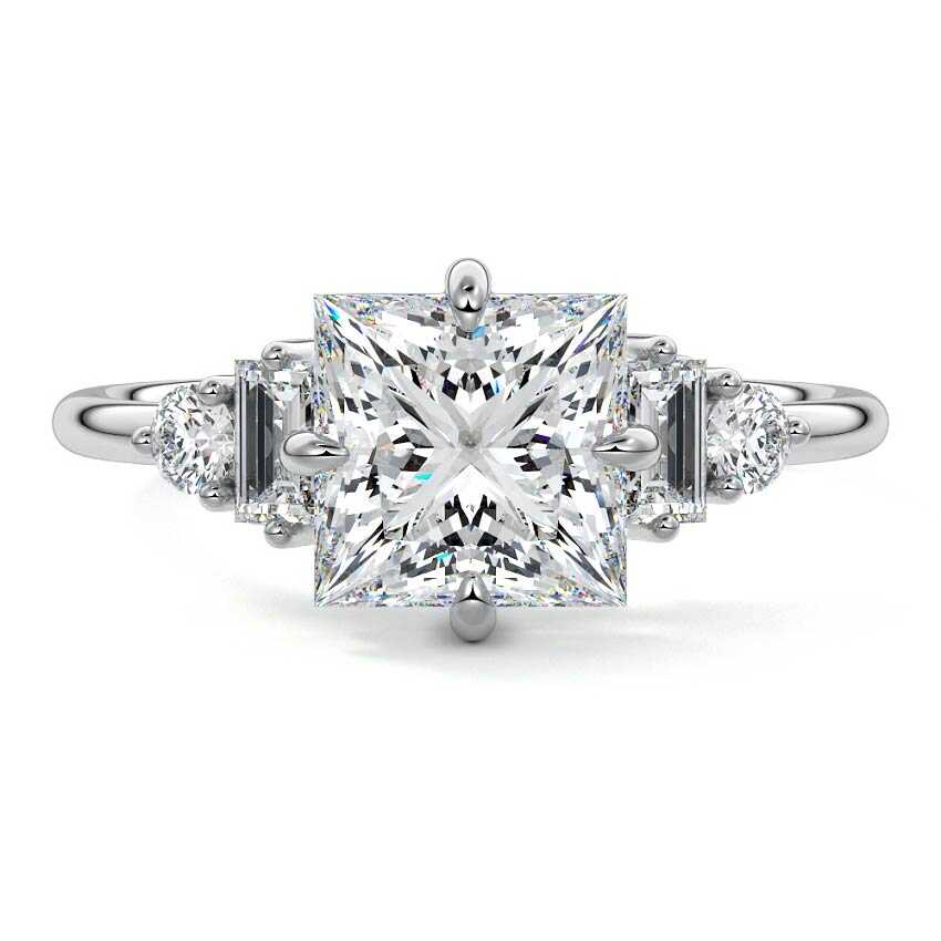 Esmeray - Princess Platinum Lab Grown Diamond Engagement Ring | Nura Lab