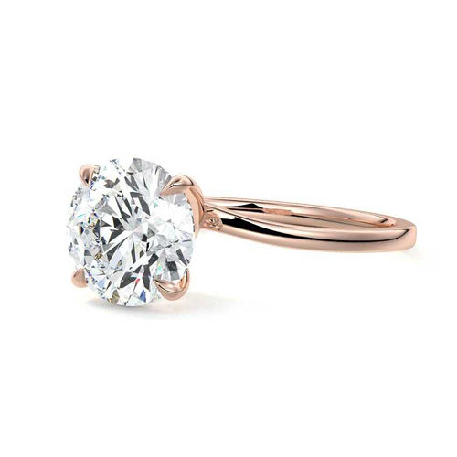 Fani - Round Rose Gold Lab Grown Diamond Engagement Ring | Nura Lab