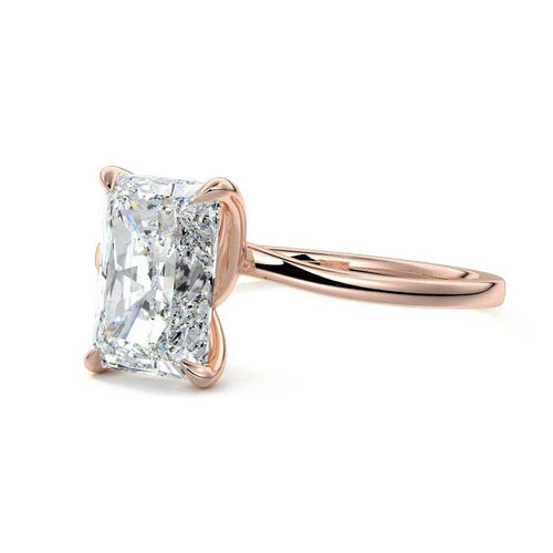 Fani - Radiant Rose Gold Lab Grown Diamond Engagement Ring | Nura Lab