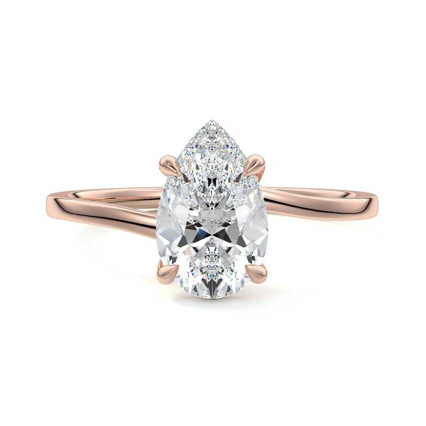Fani - Pear Rose Gold Lab Grown Diamond Engagement Ring | Nura Lab