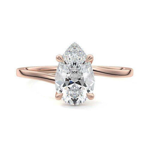 Fani - Pear Rose Gold Lab Grown Diamond Engagement Ring | Nura Lab