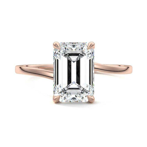 Fani - Emerald Cut Rose Gold Lab Grown Diamond Engagement Ring | Nura Lab