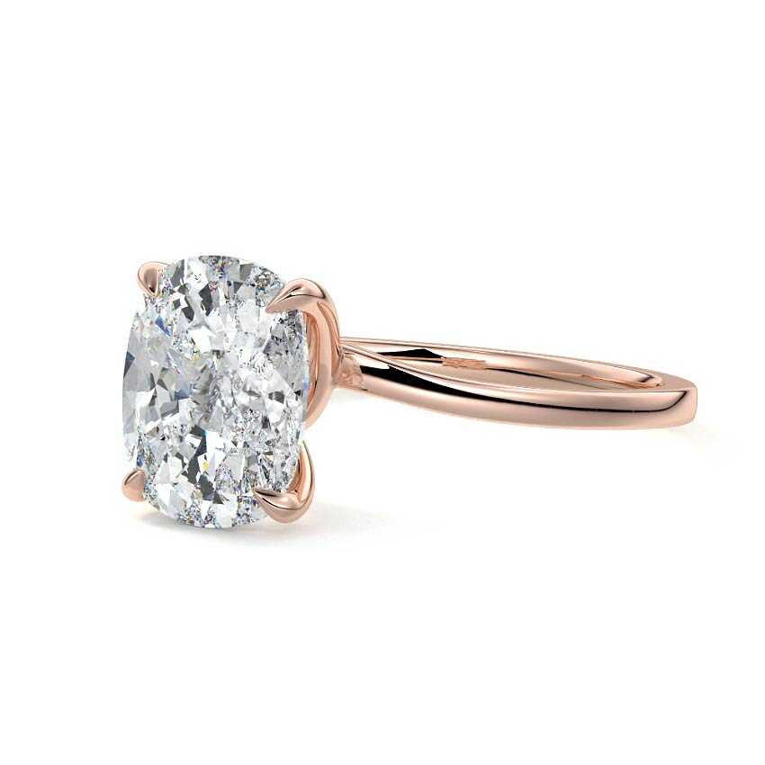 Fani - Cushion Rose Gold Lab Grown Diamond Engagement Ring | Nura Lab