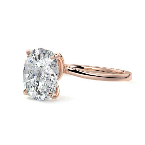 Fani - Cushion Rose Gold Lab Grown Diamond Engagement Ring | Nura Lab