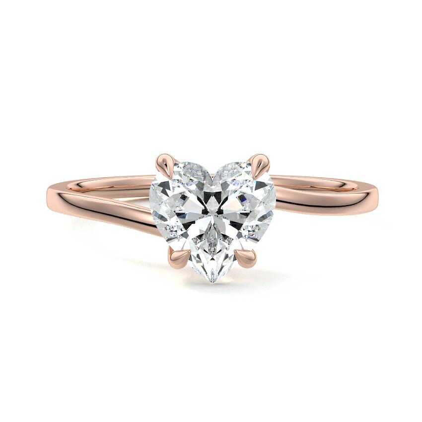 Fani - Heart Rose Gold Lab Grown Diamond Engagement Ring | Nura Lab