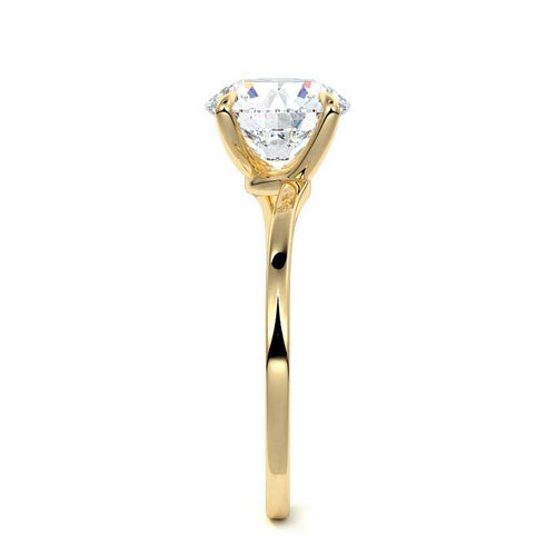 Fani - Round Yellow Gold Engagement Ring Side View | Nura Lab