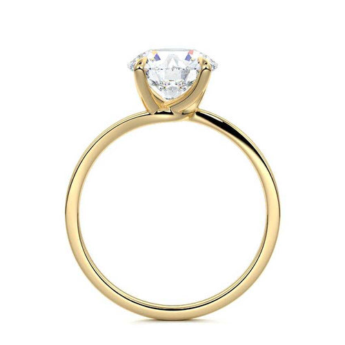 Fani - Round Yellow Gold Engagement Ring Profile View | Nura Lab