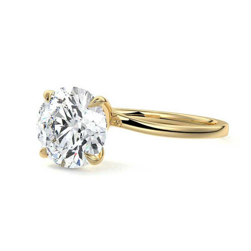 Fani - Round Yellow Gold Engagement Ring Detail View | Nura Lab