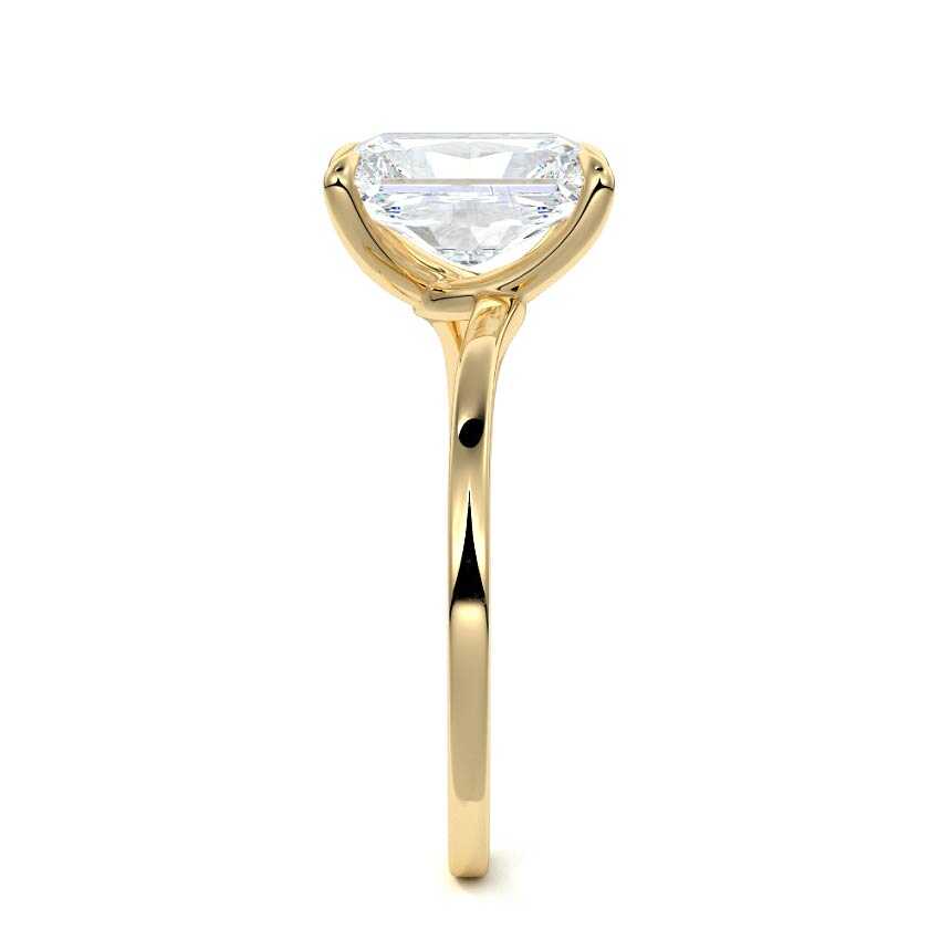 Fani - Radiant Yellow Gold Engagement Ring Side View | Nura Lab