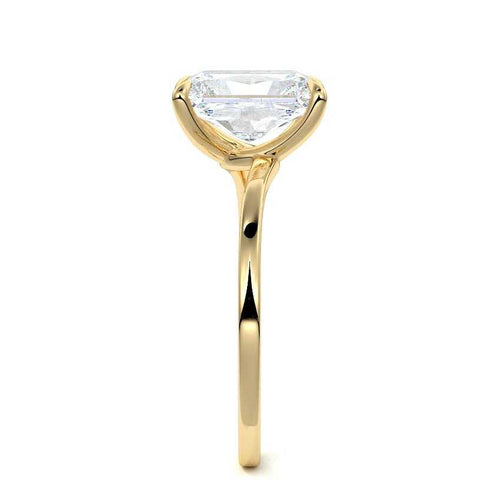 Fani - Radiant Yellow Gold Engagement Ring Side View | Nura Lab
