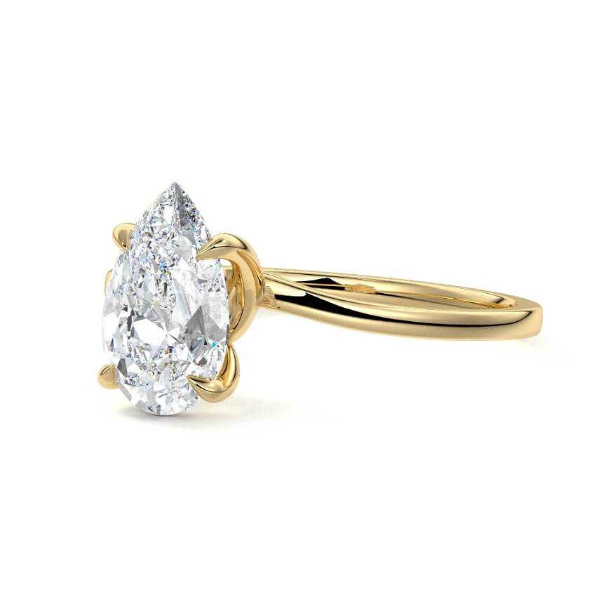 Fani - Pear Yellow Gold Lab Grown Diamond Engagement Ring | Nura Lab