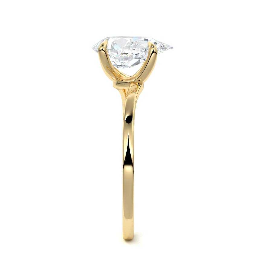 Fani - Pear Yellow Gold Engagement Ring Side View | Nura Lab