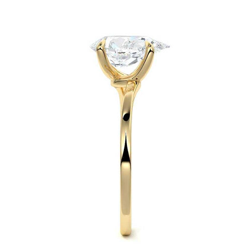 Fani - Pear Yellow Gold Engagement Ring Side View | Nura Lab
