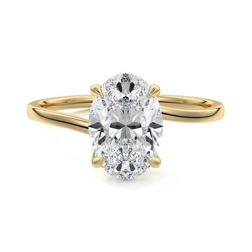 Fani - Oval Yellow Gold Lab Grown Diamond Engagement Ring | Nura Lab